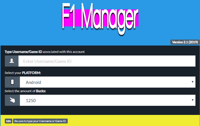 f1 manager bucks generator screenshot