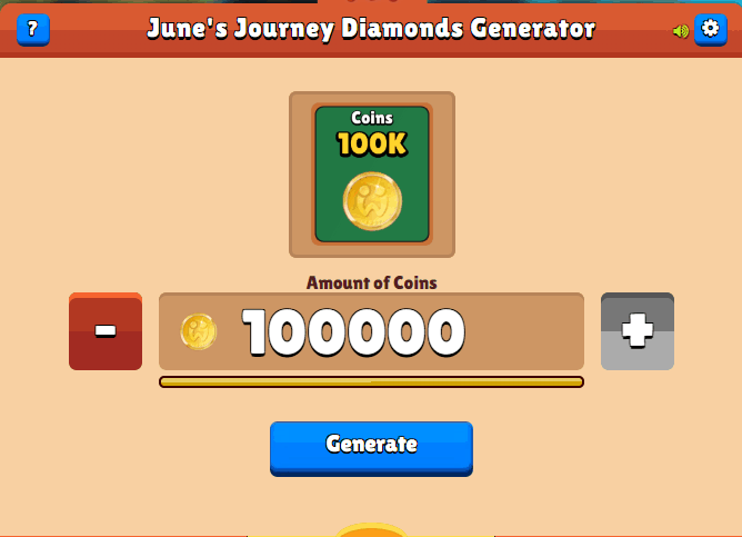 june's journey 100k coins generator screenshot